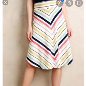 Anthropologie Maeve Chevron midi skirt